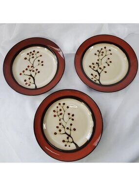Hometrends Stoneware Salad Plate "Red Orleans" 8 1/2 in Set of 3
